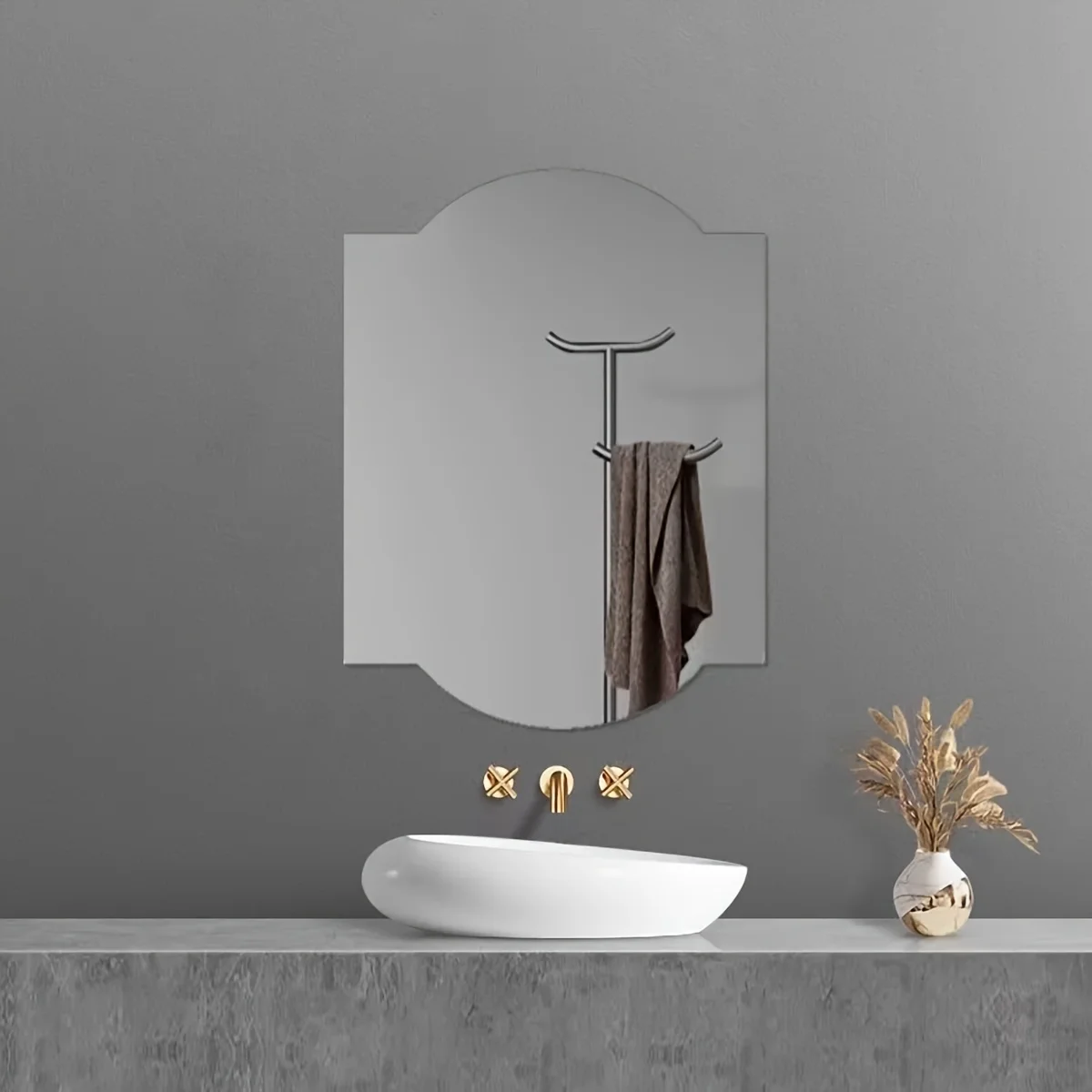 Abnormity Irregular Bathroom Acrylic Shatterproof Mirrors, Non Glass Mirror Decor for Bedroom, Living Room, Wall Mirror