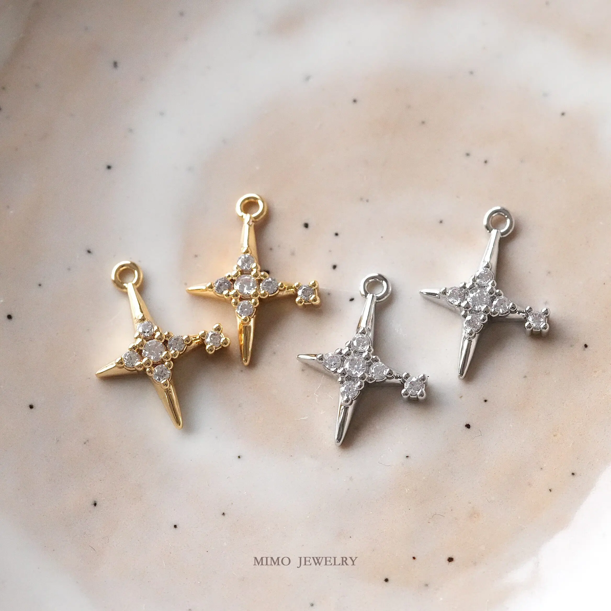 1pcs Copper-plated Gold Zirconium Cross Starlight Charms Pendant For Jewelry Making DIY Necklace Bracelet Accessories Findings