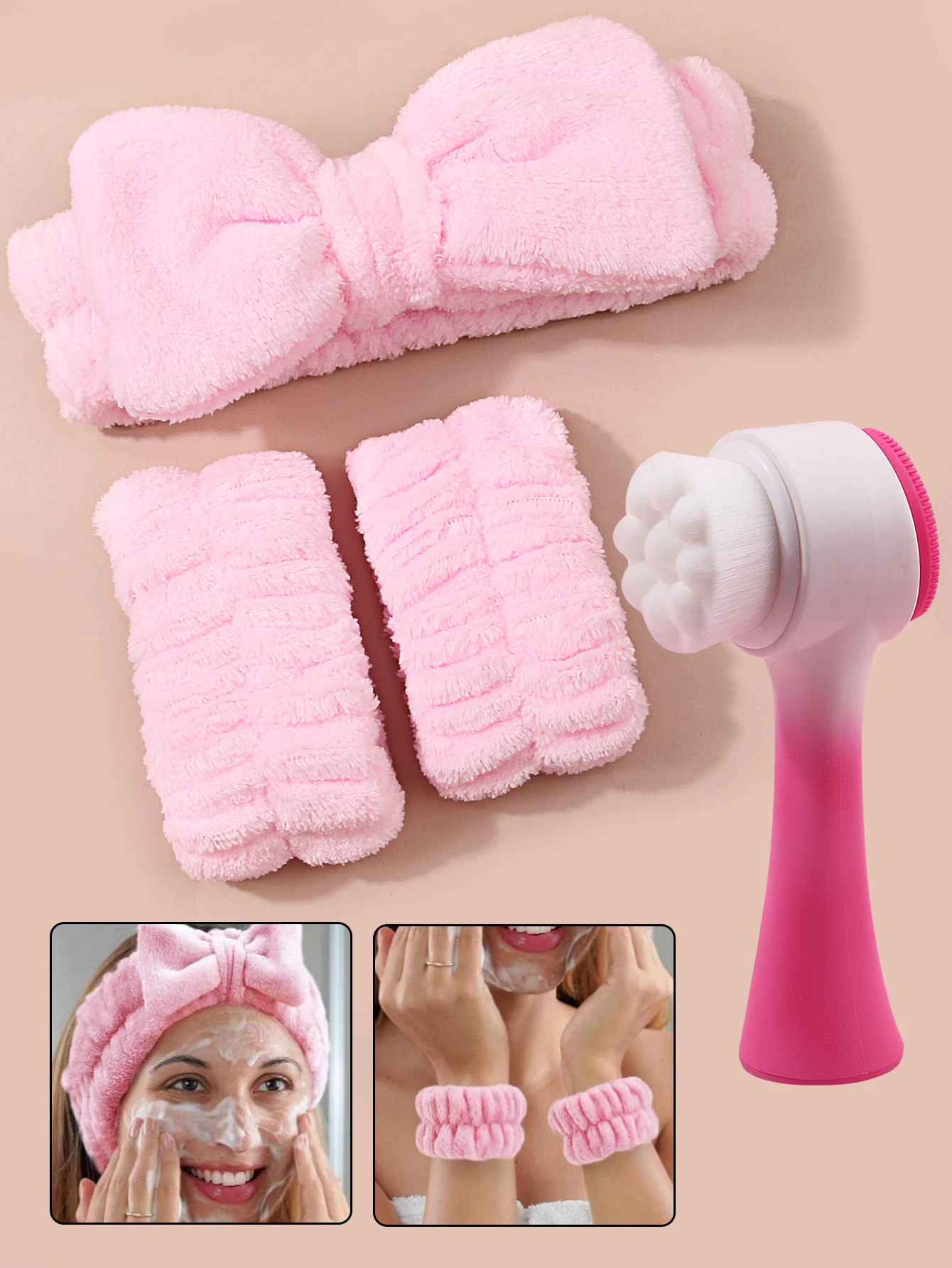 15 Pcs Beauty Set With ConcealerApplication -Includes Headband, Wristbands, Powder Puffs, BeautyBlenders, Perfect Gift For Women