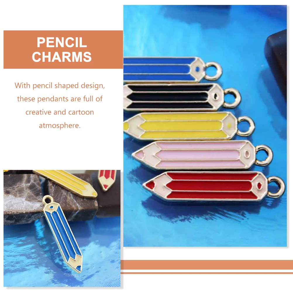 

50pcs Pencil Charms Alloy Jewelry Making Supplies Crafts DIY Necklace Bracelet Charms For Bracelet Making Accessories Gifts