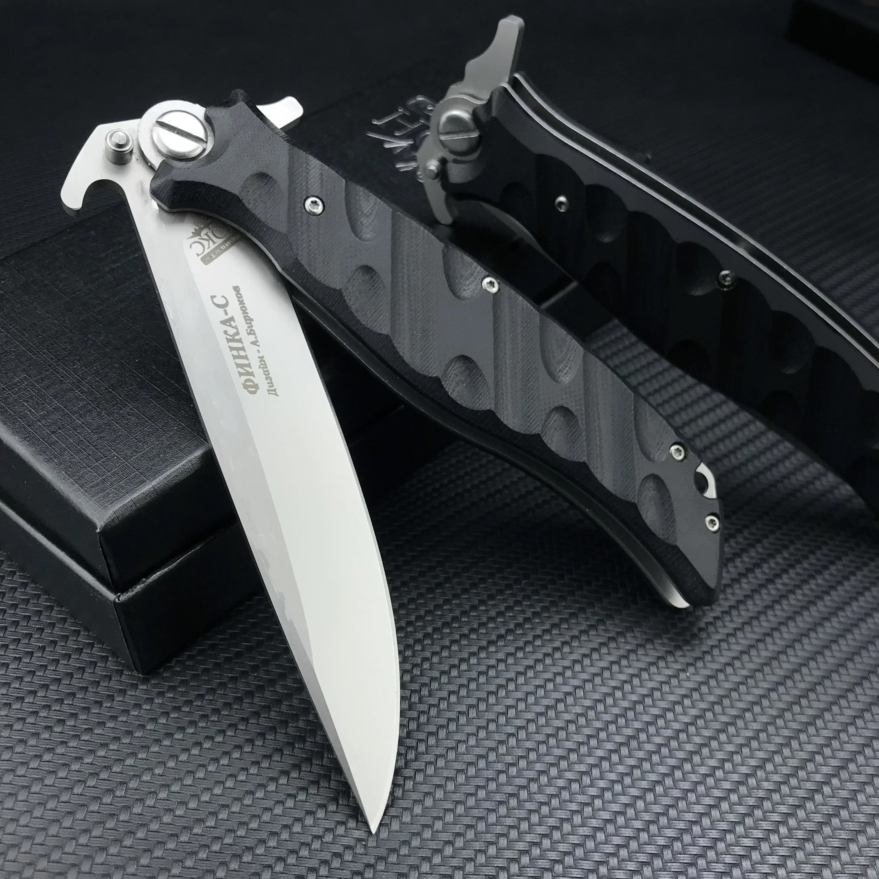 Russia HOKC D2 Steel Knife G10 Handle Ball Bearing Folding Knife Hunting Survival EDC Tool Tactical Rescue Utility Knife