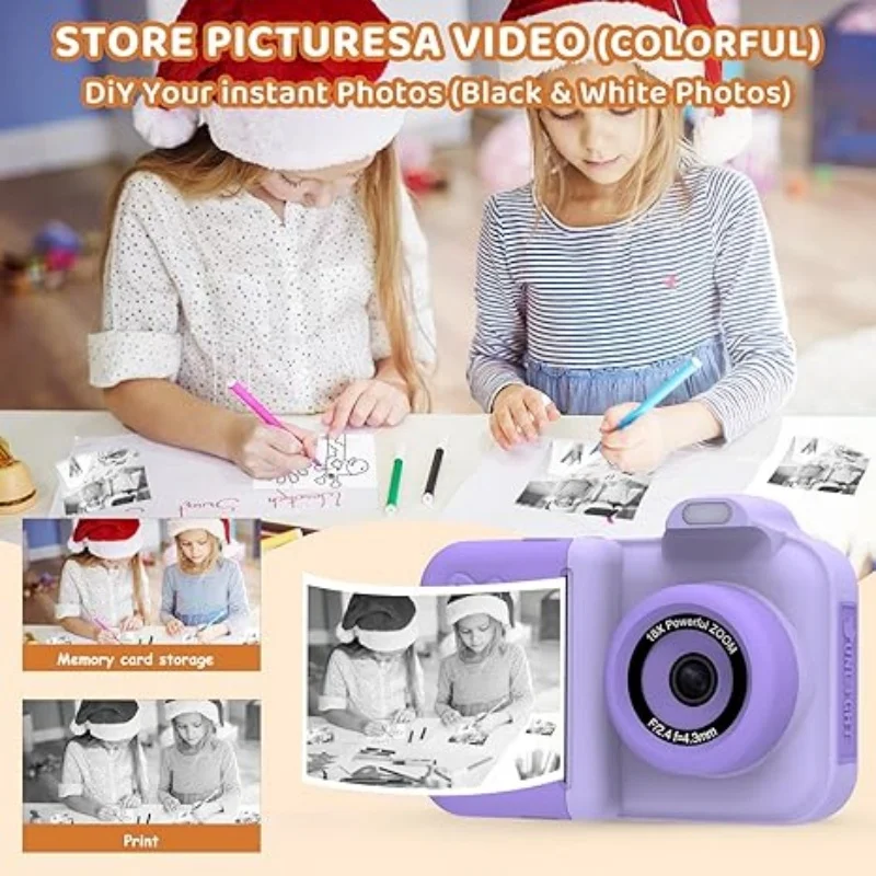 Children's  digital  instant  printing  high-definition 1080P camera toys with  built-in  flash Children's  birthday gift photos