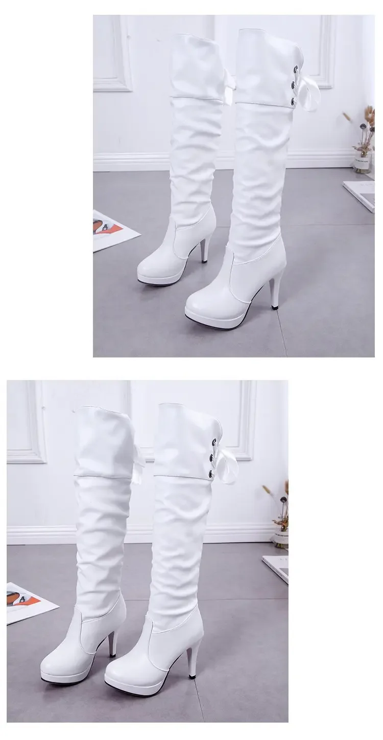 Damenstiefel Luxus-Ritterstiefel für Damen Modische Sexy Weiche Lederschuhe Elegante Bequeme Kniehohe Stiefel – Detail 11
