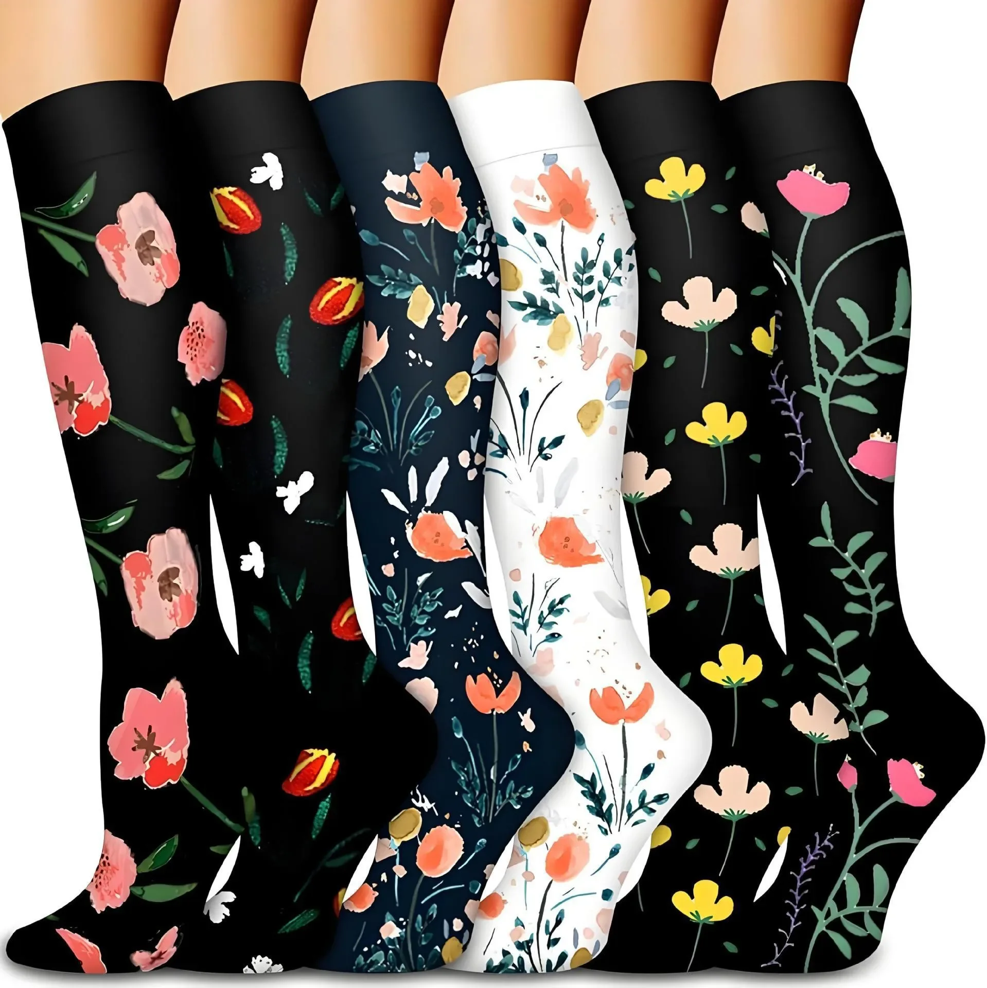 Kompressionsstrümpfe für Damen und Herren, Atmungsaktive Laufsocken, Drucksocken für Fußball, Erwachsenen-Edition, Netzdruck-Socken für Pflegepersonal – Detail 4