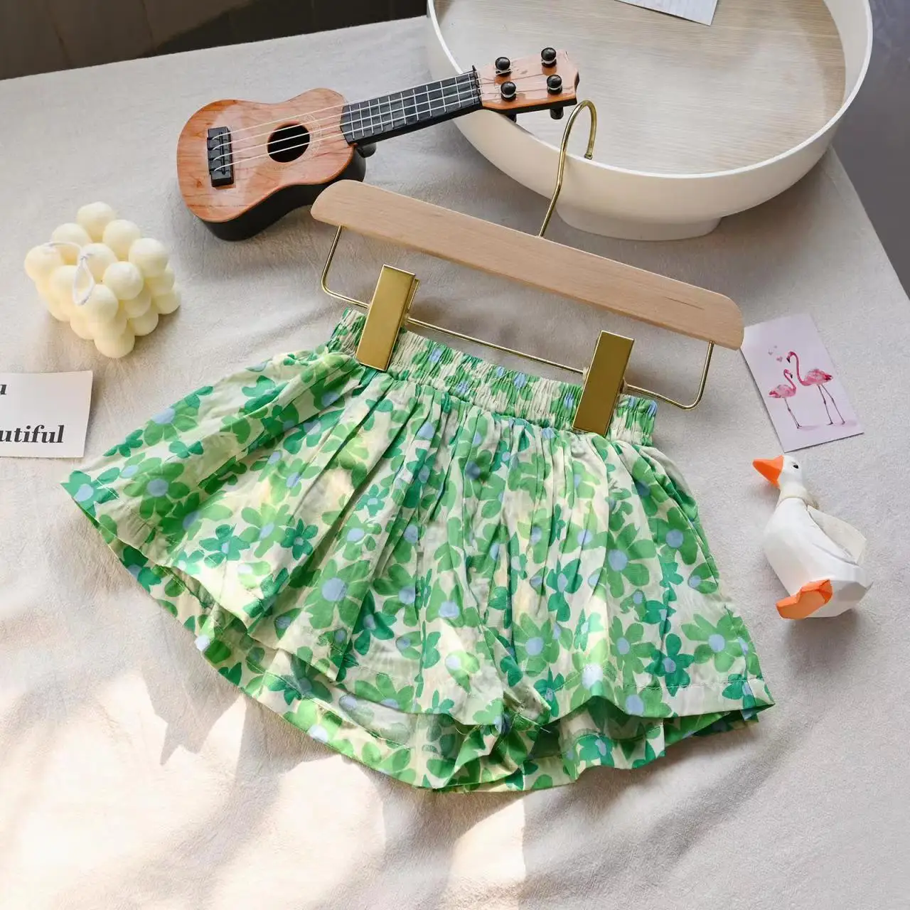 Jupe-short à imprimé floral pour filles, été 2026, vêtements pour enfants, jupe-short, tutu pour enfants, pantalon ample, vêtements pour bébés