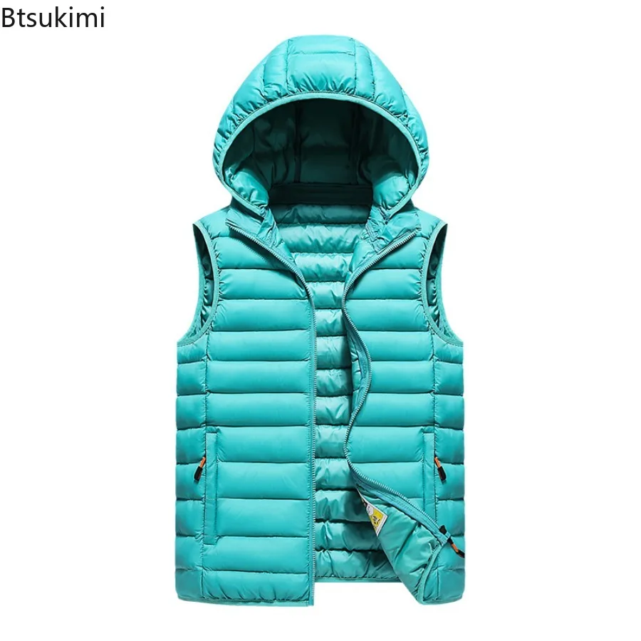 New Autumn Winter Men's Sleeveless Vest Jackets Fashion Thicked Cotton-padded Warm Vests Men Casual Cold-proof Hooded Waistcoats