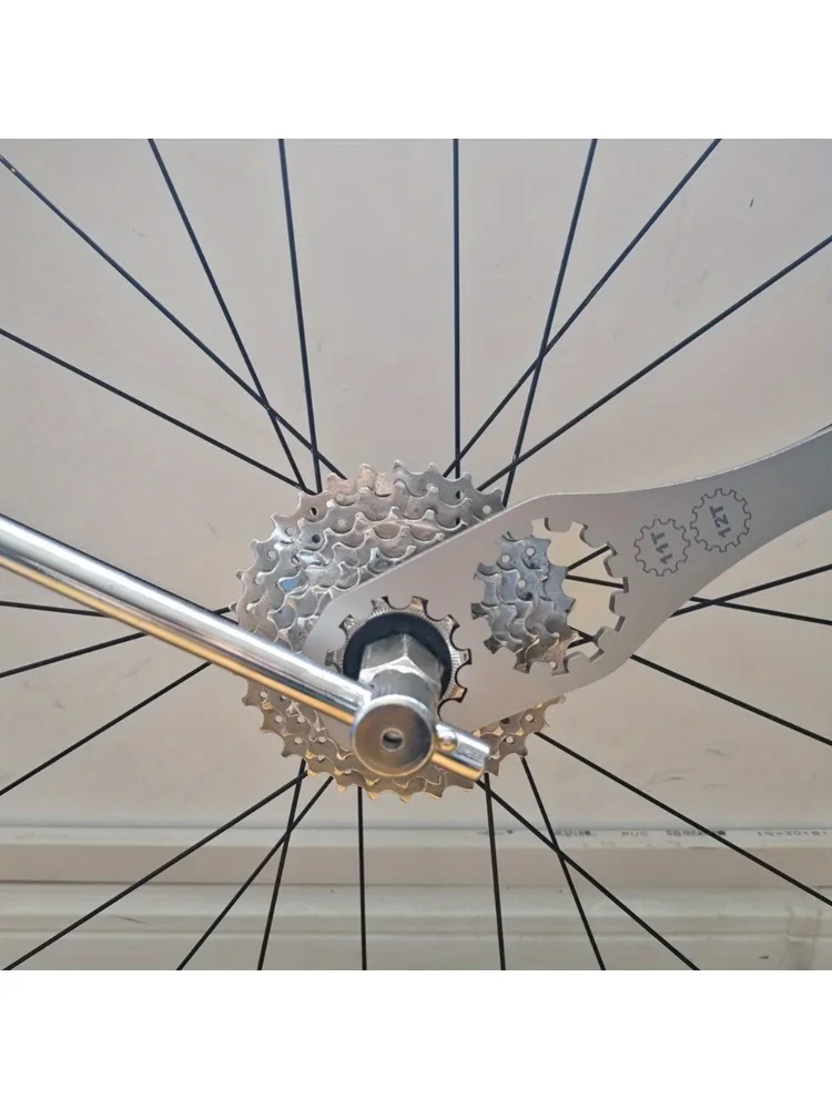 AliExpress NONE Bicycle Gear Freewheel Removal Tool - Adjustable Sprocket and Freewheel Wrench with Ergonomic Handle, Made of Stainless Steel