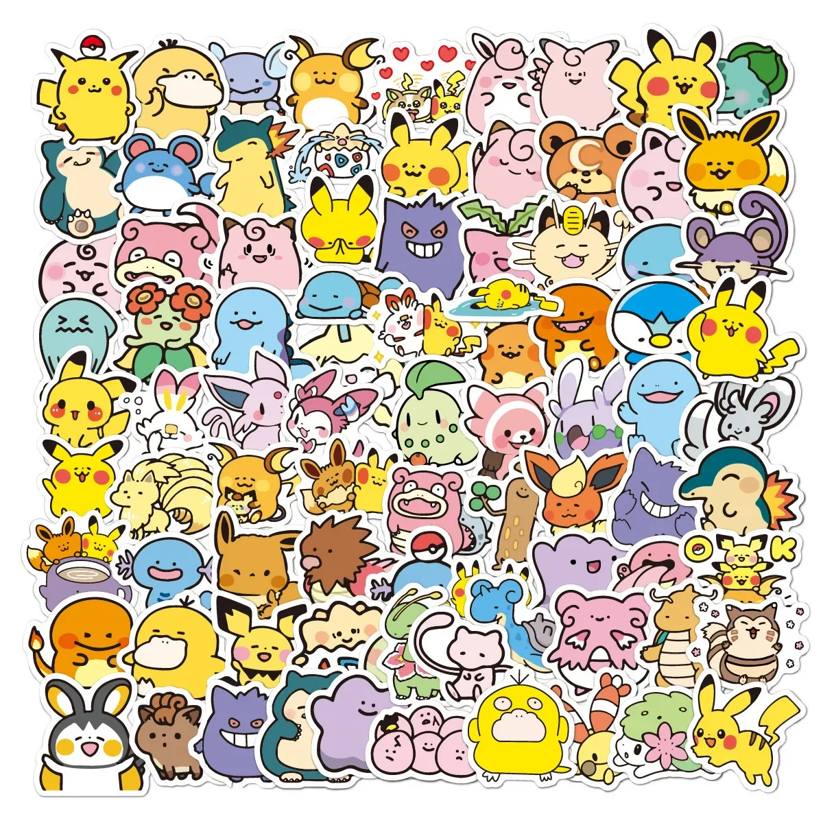 50/100PCS Cartoon Cute Anime Pokemon Graffiti Stickers for Laptop Motorcycle Stationery Waterproof Kids Toys Sticker Decoration