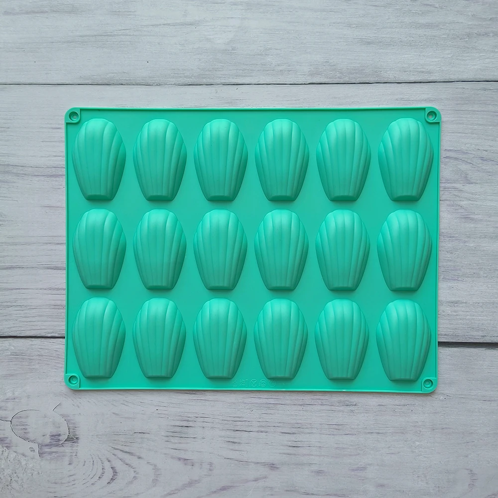 1pc 18 Cavity Madeleine Silicone Cake Mold Shell shaped Chocolate Cookie Biscuit Mould Handmade Silicone Bakeware Tools