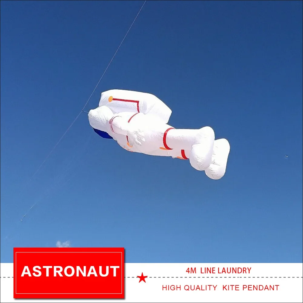 New Arrival Large 4m Soft Inflatable 3D Solid Astronaut Kite Line Laundry for Adults High Quality Nylon Show Kite Pendant