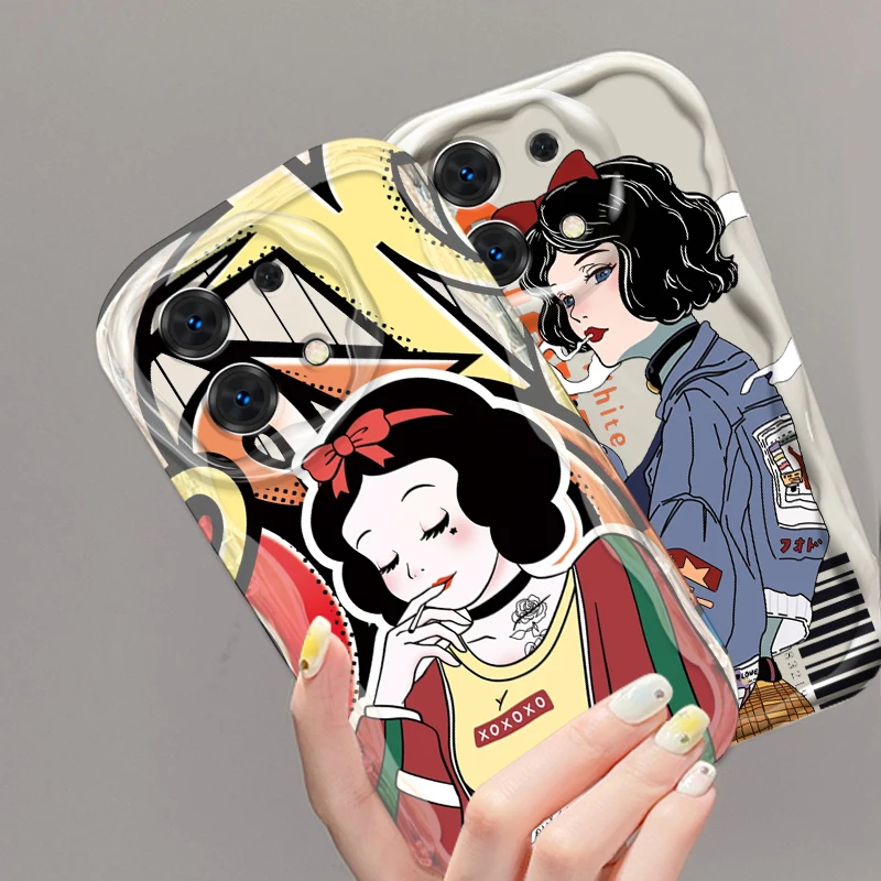 Disney Snow White Fashion For Xiaomi Redmi Note 13 12 12S 11S 11 10 9 8 10A 9C 9T Pro Plus 5G Wave Oil Cover Phone Case