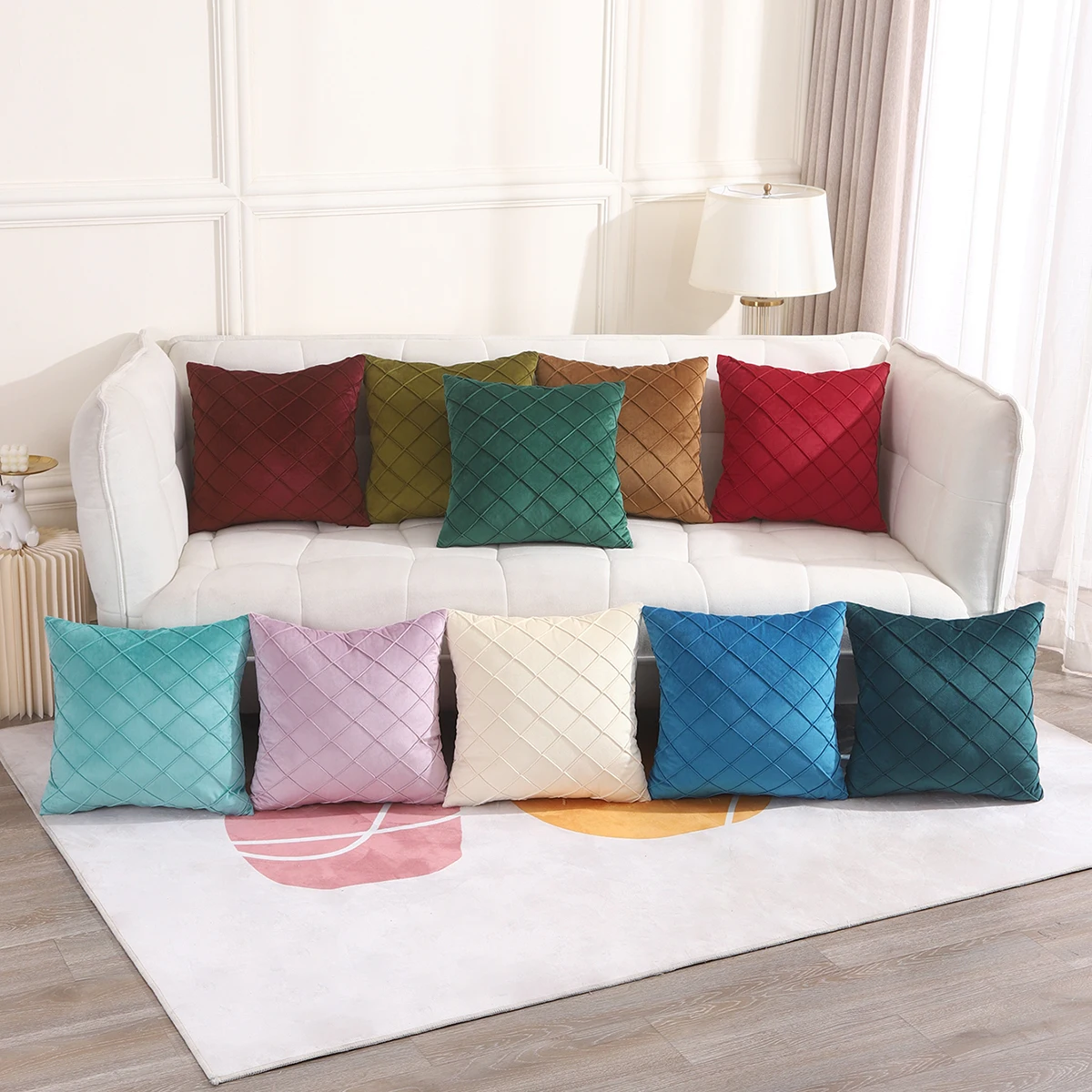 1 x Samt-Dekoration, Kissenbezug für Zuhause, Wohnzimmer, Sofa