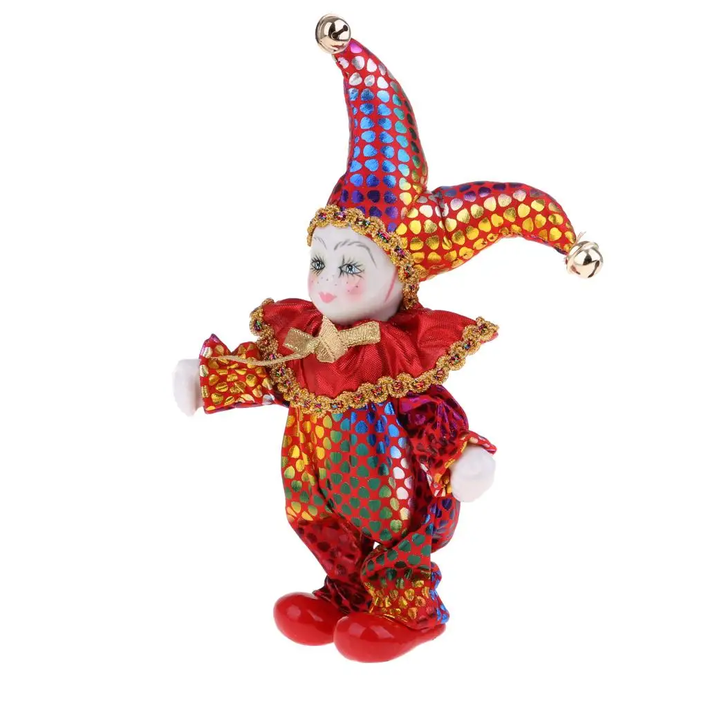 

16cm Italian Porcelain Doll Clown for Valentine's Desk Decor