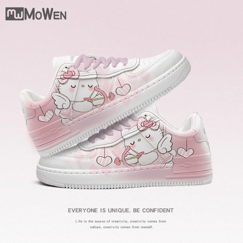 Kawaii Hello Kitty Kuromi moja melodia sneakersy dziecięce casualowe Cinnamoroll urocze buty Y2k nowe jesienne pary buty deskorolkowe prezent