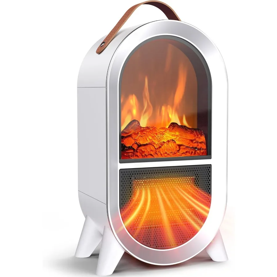 

Portable Electric Fireplace Heater 1500W/750W Mini Space Heater for Indoor Use with 3D Flame Effect Digital Thermostat Control