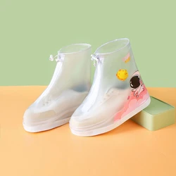 Fashion Children Cartoon Print Waterproof Shoes Toddler Kids Rain Boot Overshoes Galoshes Non-slip Elastic Rain Shoes Cover