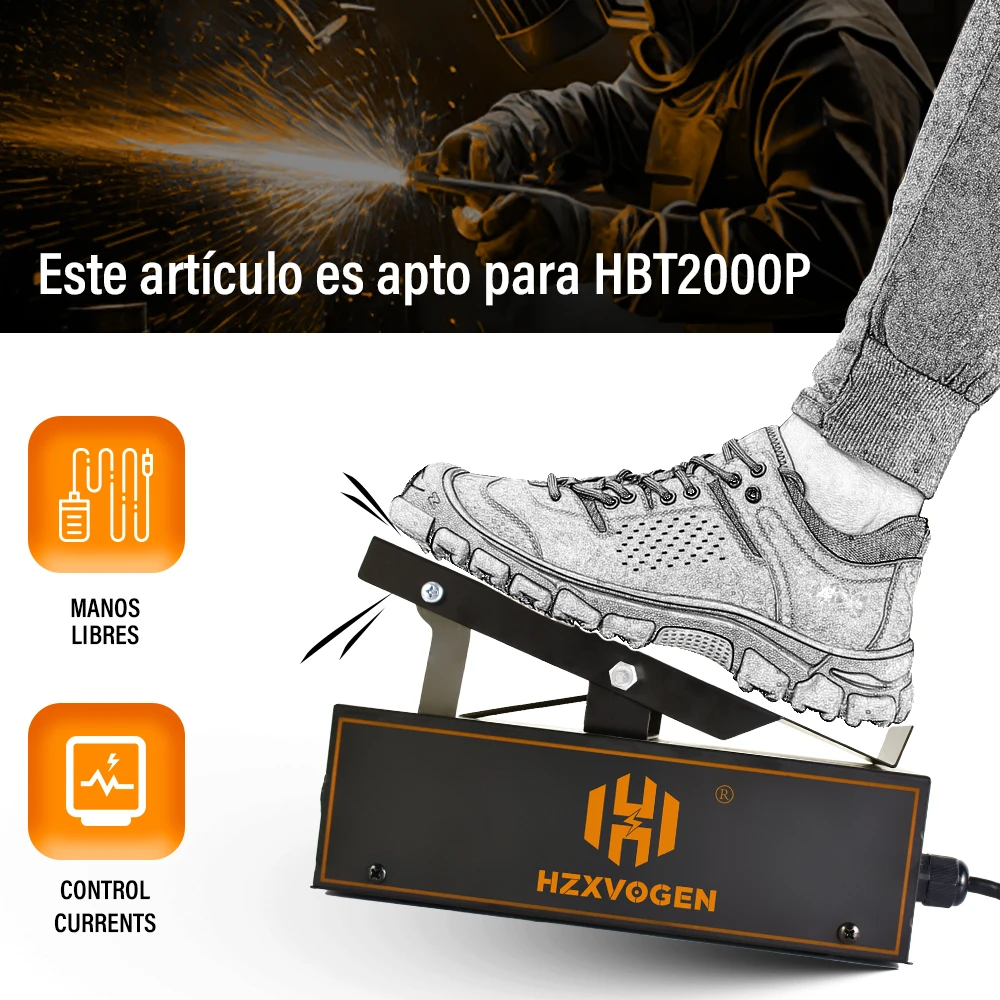 Hhzxvogen pedal de soldagem tig de 5 pinos 1k para hvt250p ac/dc 10-200 amp pedal de controle e outras máquinas de soldador com controle de 5 pinos