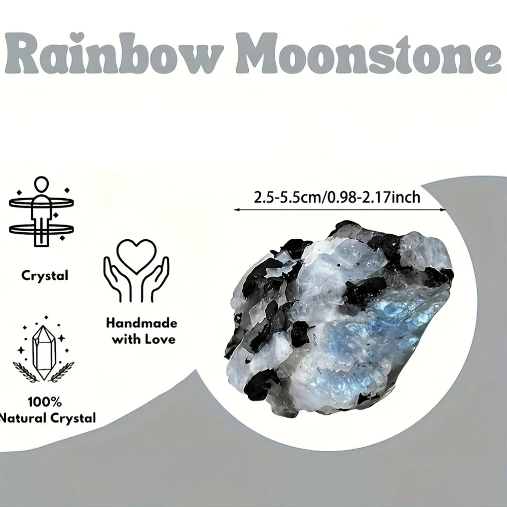 Natural Moonstone Raw Stone, A Unique Mineral Specimen for Lovers of Aromatherapy, Meditation, Yoga and Home Decor Crystal view 3