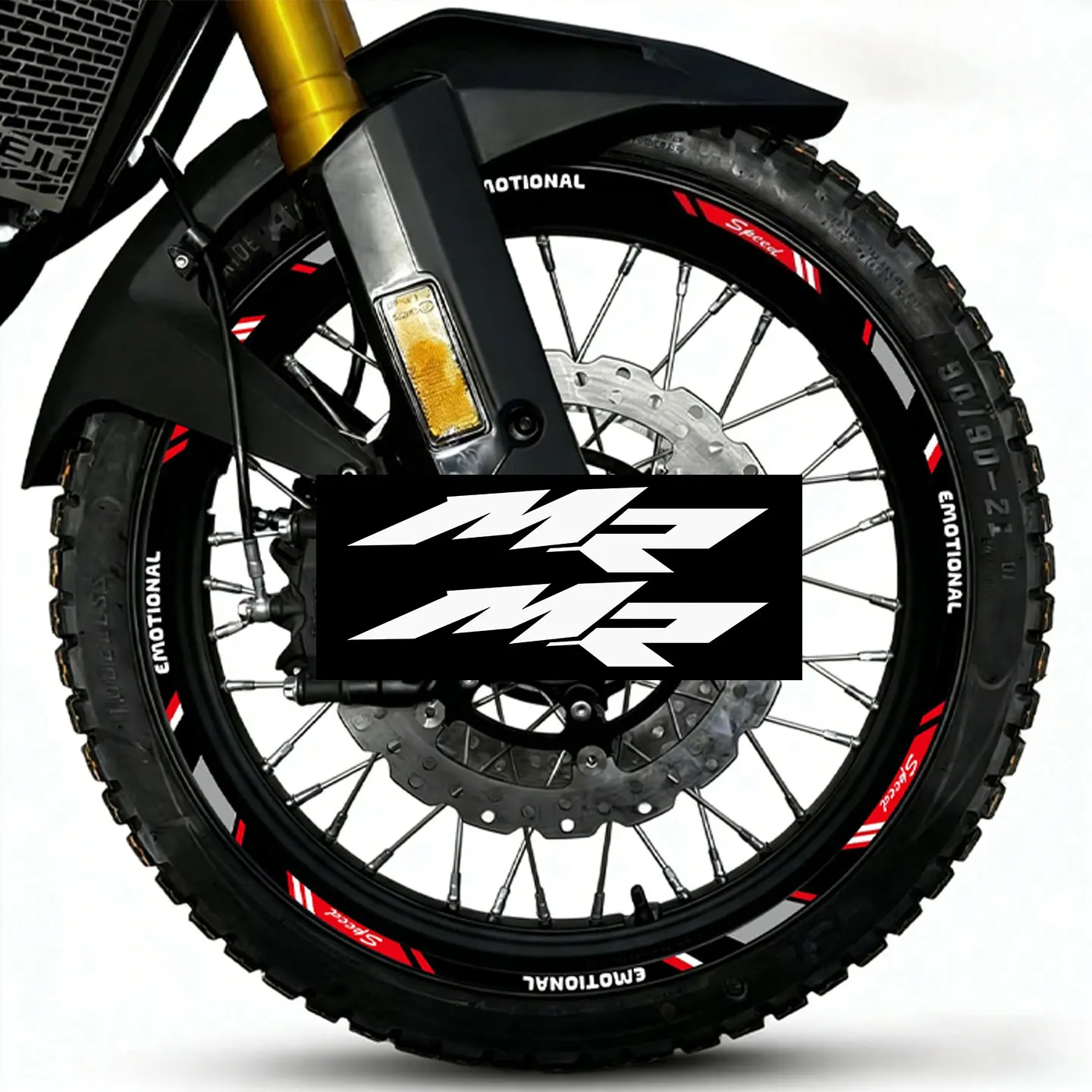 

For Rieju MR 300 MR300 Racing 300i MR300i Rim Stickers Reflective Wheel Stripes 21/18 Inch Motorcycle Decals Kit