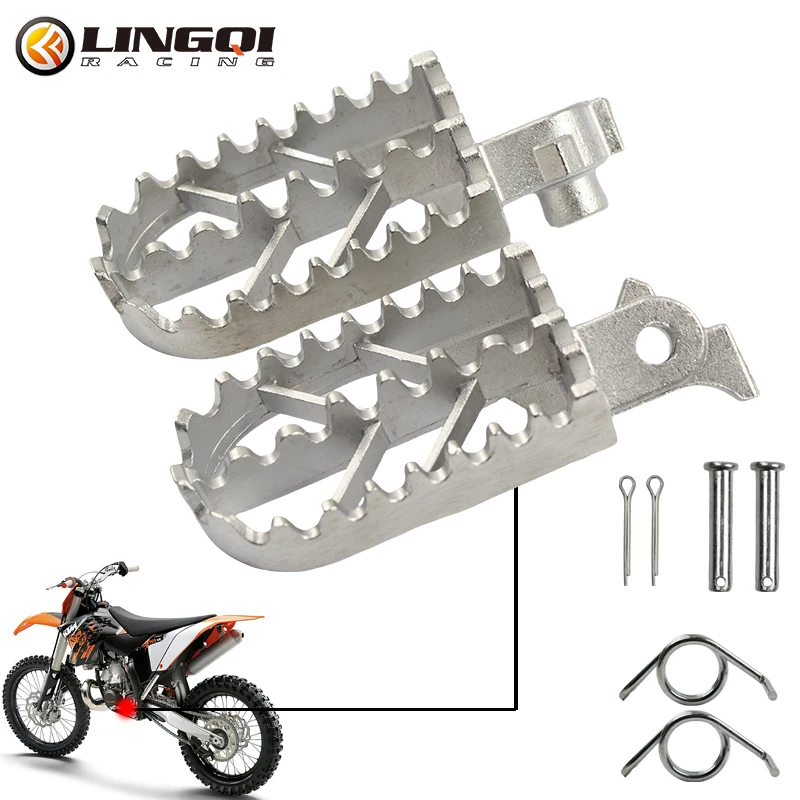 LINGQI Dirt Bike Stainless Steel Motorcycle Foot Peg Rest Pedal Footpegs For CRF50 XR50 XRF70 CRF70 Motocross Universal Parts