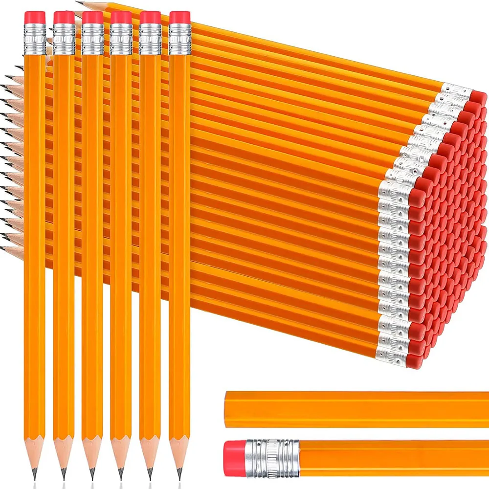 Wood-Cased #2 HB Pencils, Yellow, Pre-sharpened, Bulk Pack, 30/50/150 Pencils in Bag