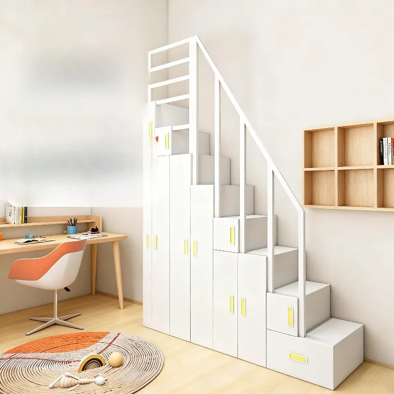 원목 계단 수납장 단품 판매 이층 침대 다락방 계단 수납장 가정용 서랍장 수납 등반 계단 수납장 맞춤형 사다리
