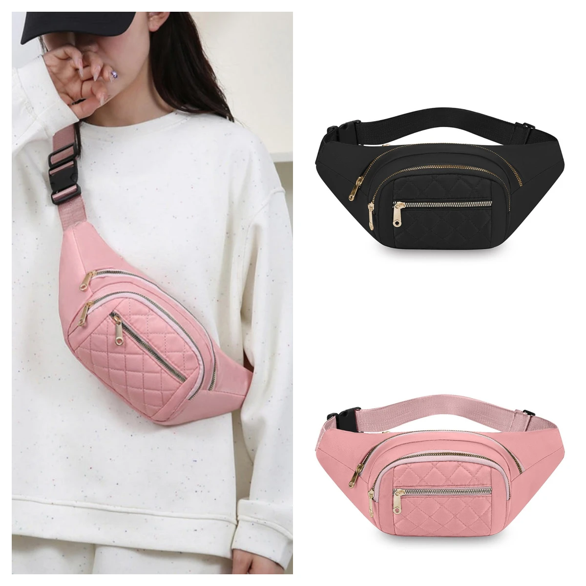 

ISKYBOB женская поясная сумка из нейлоновой ткани, водонепроницаемые поясные сумки, модельерская сумка через плечо на груди, женская поясная сумка, кошелек