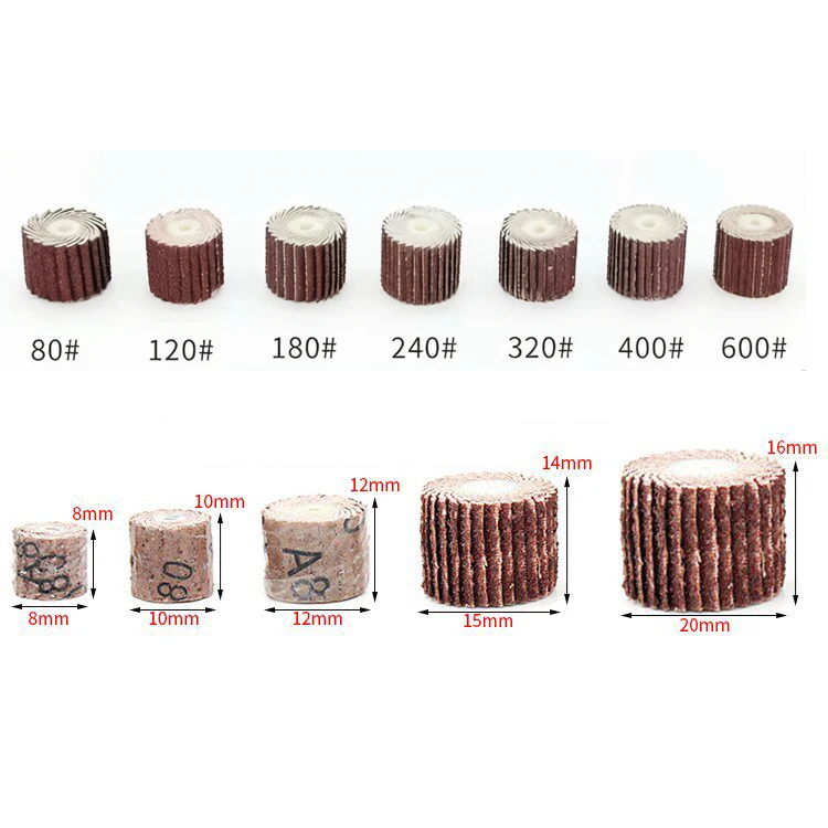 80-600Grit Shutter Polishing Wheel For Rotary Tool Sandpaper Sanding Flap Polishing Wheels Sanding Disc For Dremel Accessories