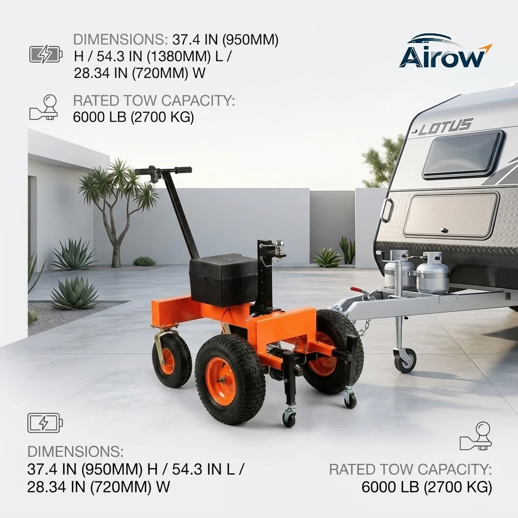 Motorized Boat Mover, 3000KG 7000LBS Electric Trailer Dolly, 800W Power Hitch for Caravan, Heavy Duty Tool for Camping