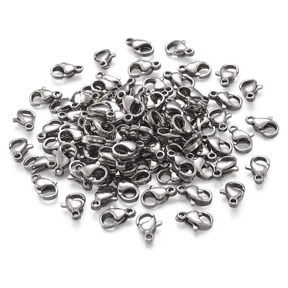 50pcs 10/13/15mm SEASHA (316L) Stainless Steel Lobster Claw Snap Clasps DIY Findings for Jewelry Necklace Bracelet Making