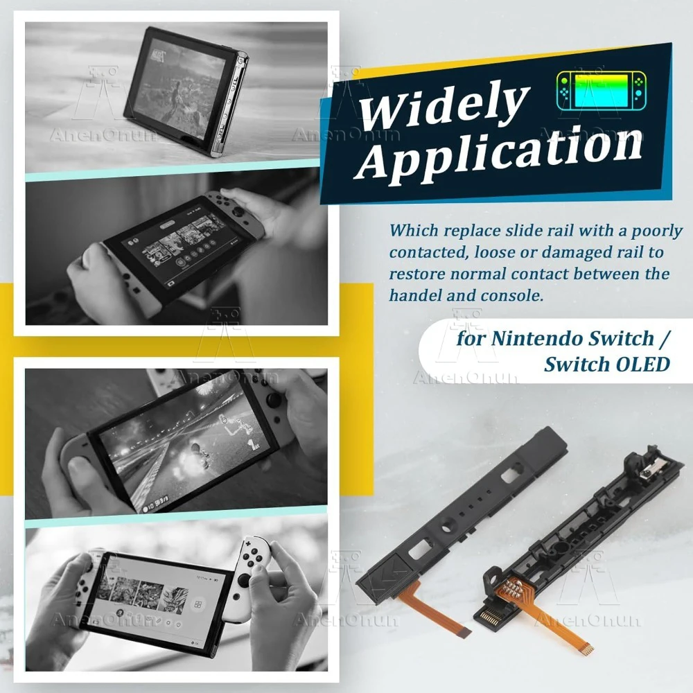 スイッチ/スイッチ OLED ジョイコン用スライド レール 交換修理キット センサー フレックス ケーブル付き 左右スライド レール プレミアム耐久性パーツ