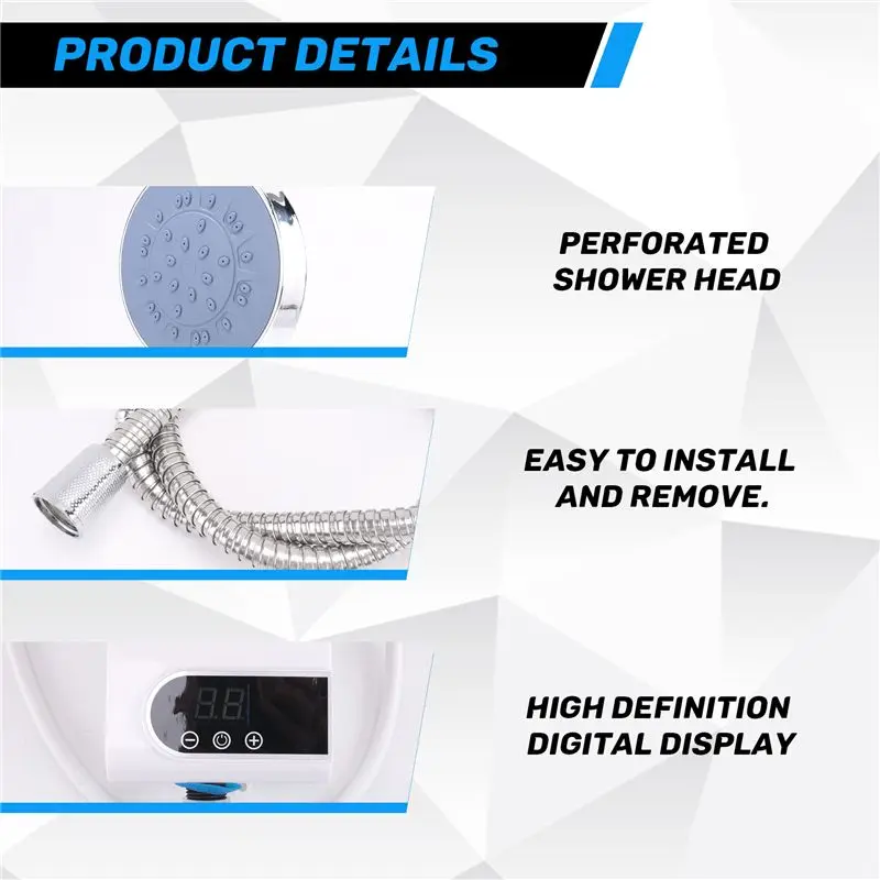 Removable 4500W Newest Water Heater Instant Water Heater Tankless Instantaneous Faucet Tap Hot Water Crane LED Digital EU Plug