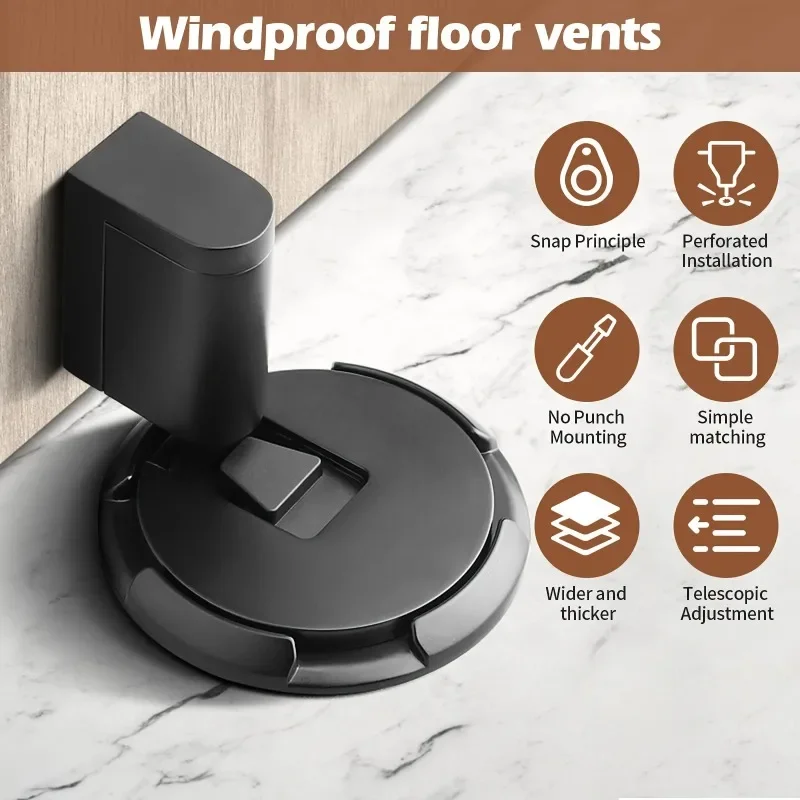 

1 set of household silent, punch-free, invisible floor-mounted door stoppers, suitable for bathrooms and bedrooms
