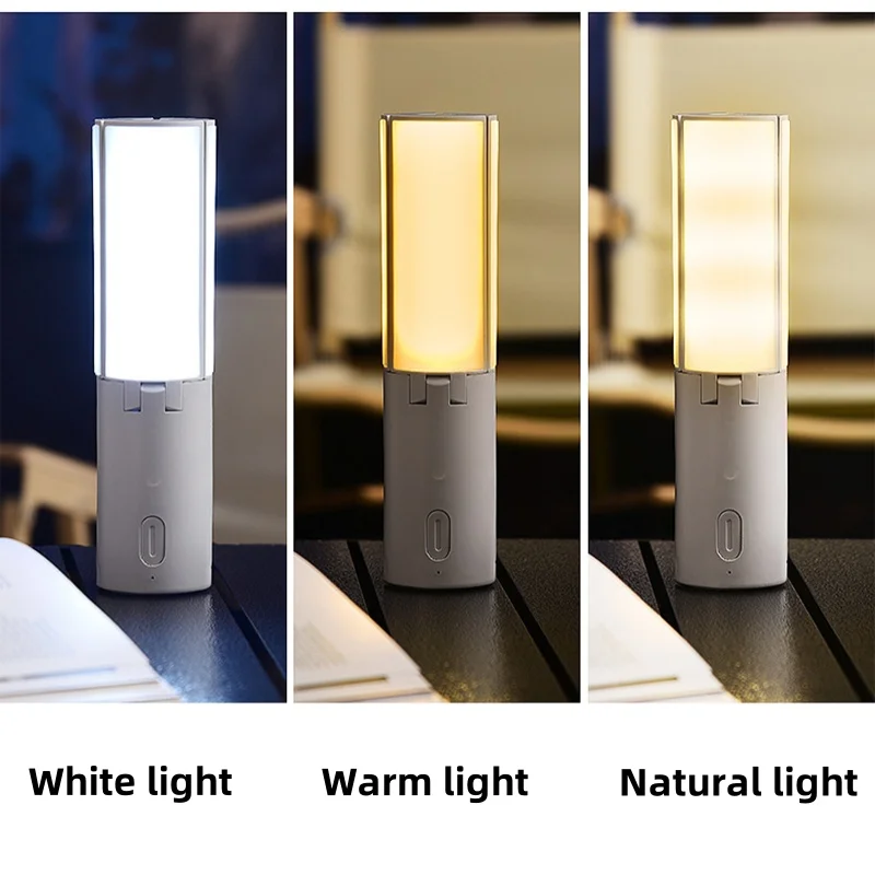 LED Camping Lights Outdoor Waterproof Foldable Portable Rechargeable Desk Lamp Indoor Student Dormitory Hanging Night Light