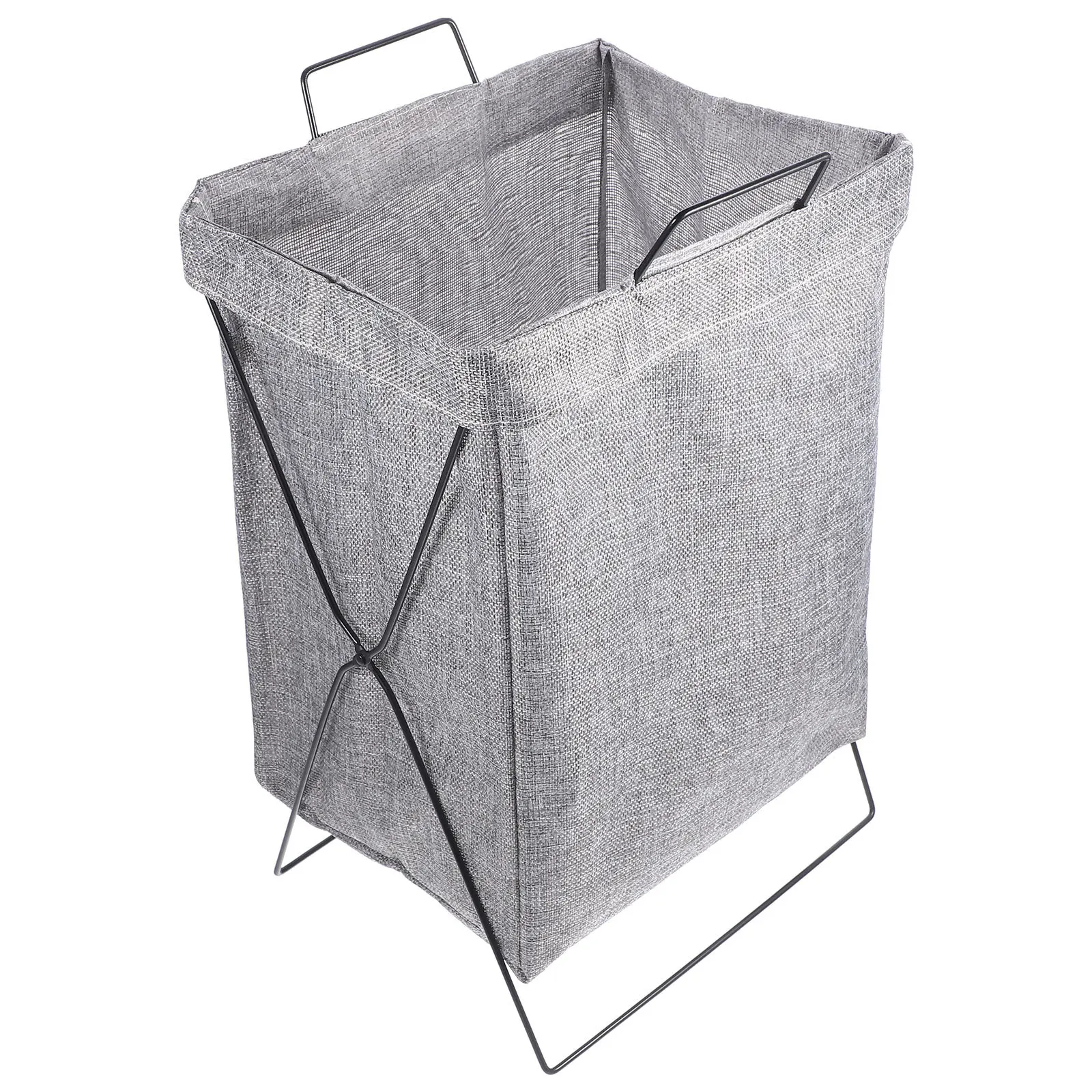 

Large Foldable Laundry Hamper Sturdy Iron Frame Breathable Cotton Linen Material Space Saving Clothes Basket for Bedroom