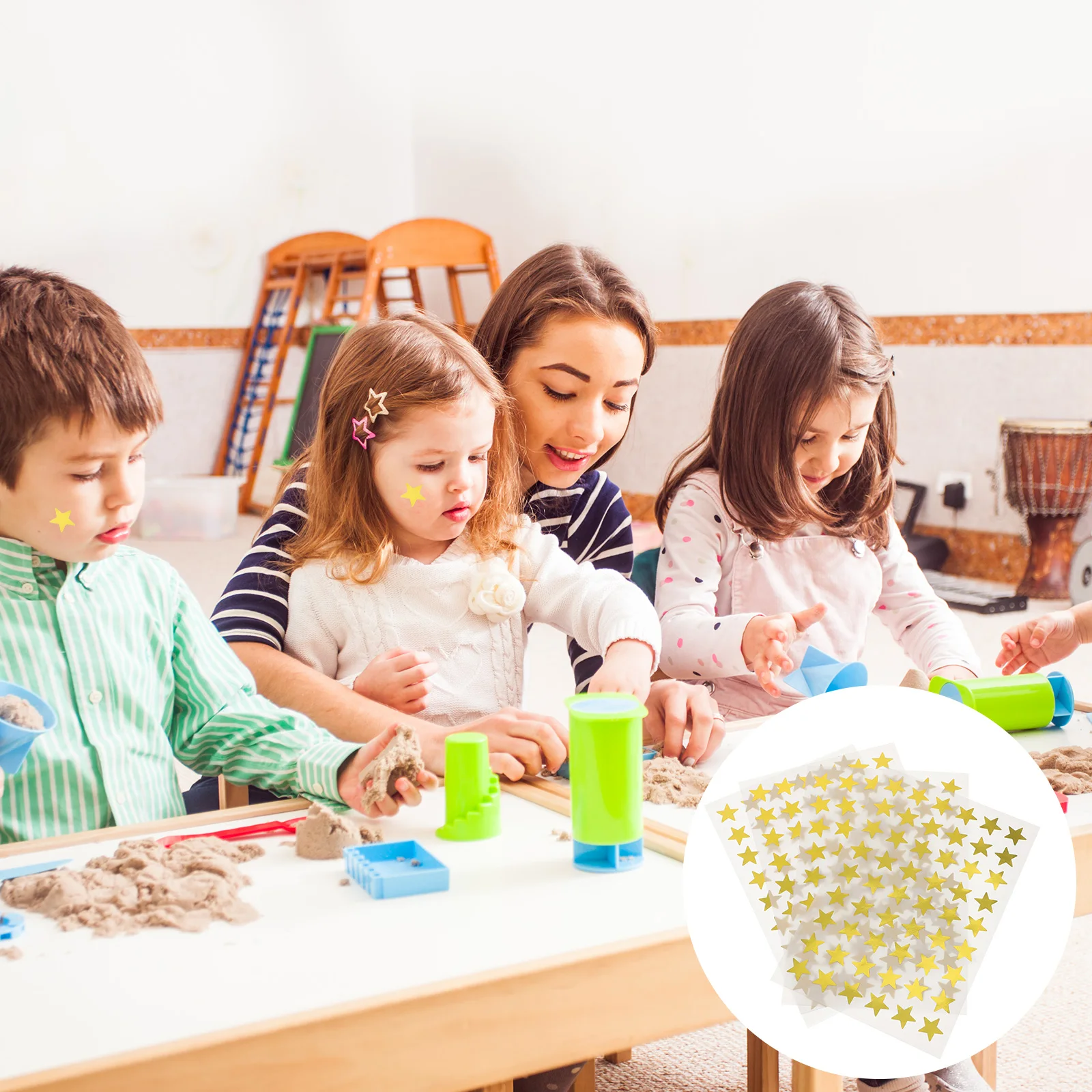 

54 наклейки с золотыми звездами на лист, 40 листов, награда из алюминиевой фольги, детские украшения, ремесленный проект, класс, детский сад