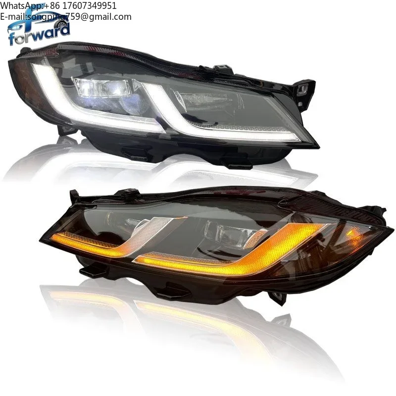 For Jaguar XF XFL 2016-2020 LED Headlight Assembly US Spec Dual Projector Lens Double J DRL Amber Reflector Plug & Play