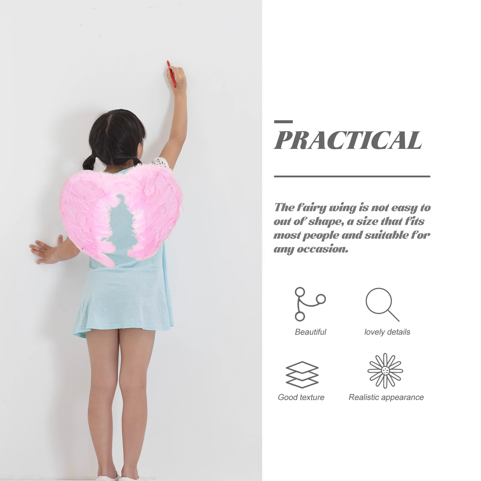 كبير الجنية الجناح الاطفال تأثيري حزب حلي الدعامة خفيفة الوزن مشرق اللون مرحلة الأداء الديكور #4