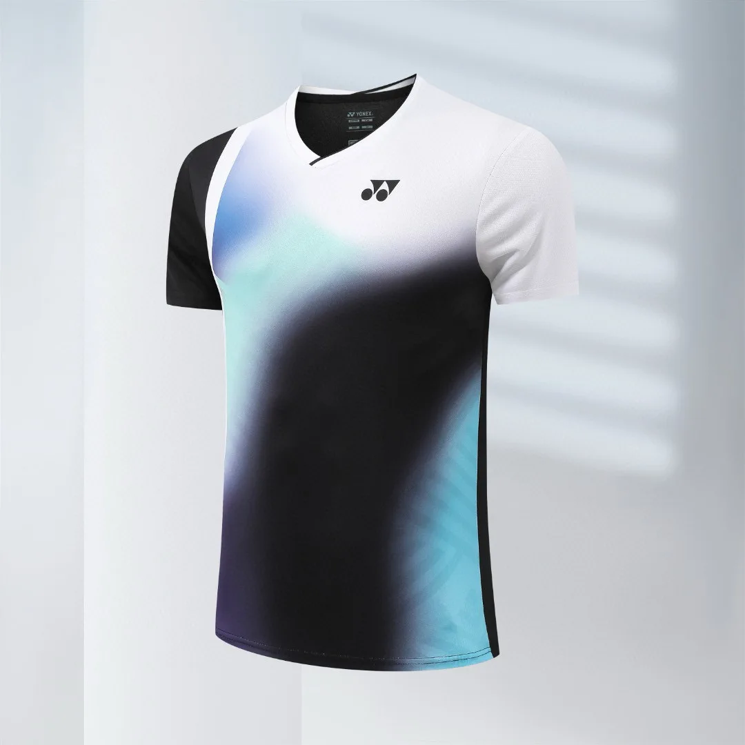 YONEX ملابس كرة الريشة للجنسين زوجين ملابس رياضية للجري سريعة الجفاف بأكمام قصيرة تي شيرت علوي ملابس تنس