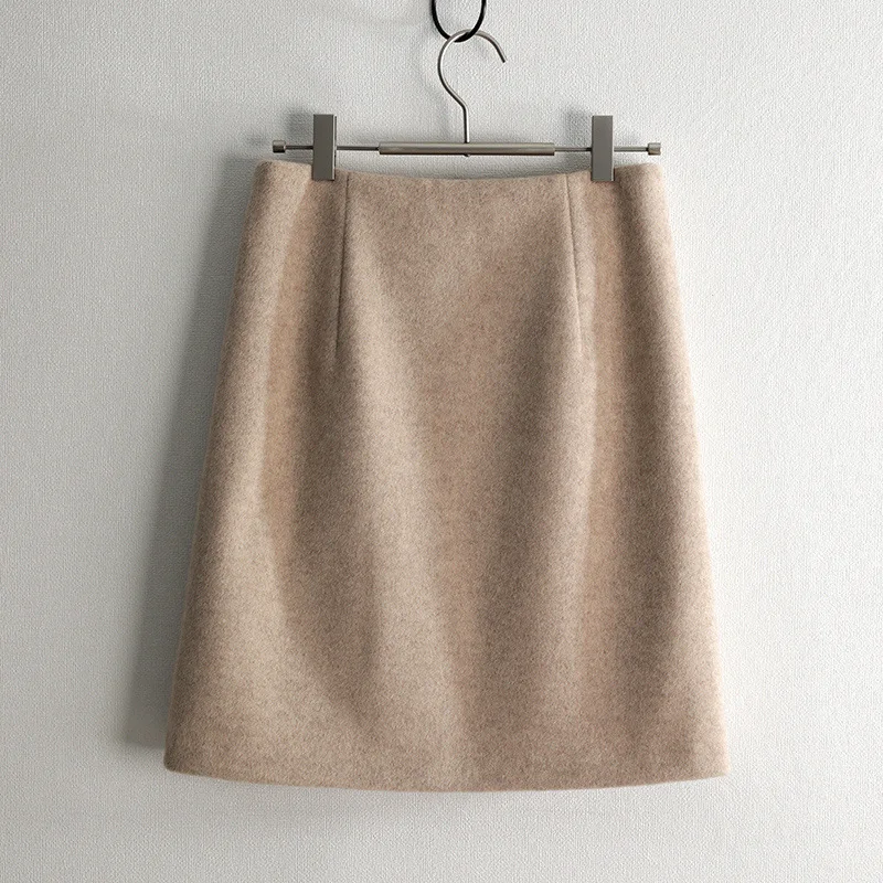 Woolen Skirt Autumn And Winter Women's Korean Version 2024 New High-waisted A-shaped Skirt Hip-wrapped And Thin Skirt