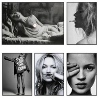 Vintage Sexy Supermodel Kate Moss Poster Smoking Canvas Painting Print Wall Art Female Fashion Wall Art Picture Room Decor