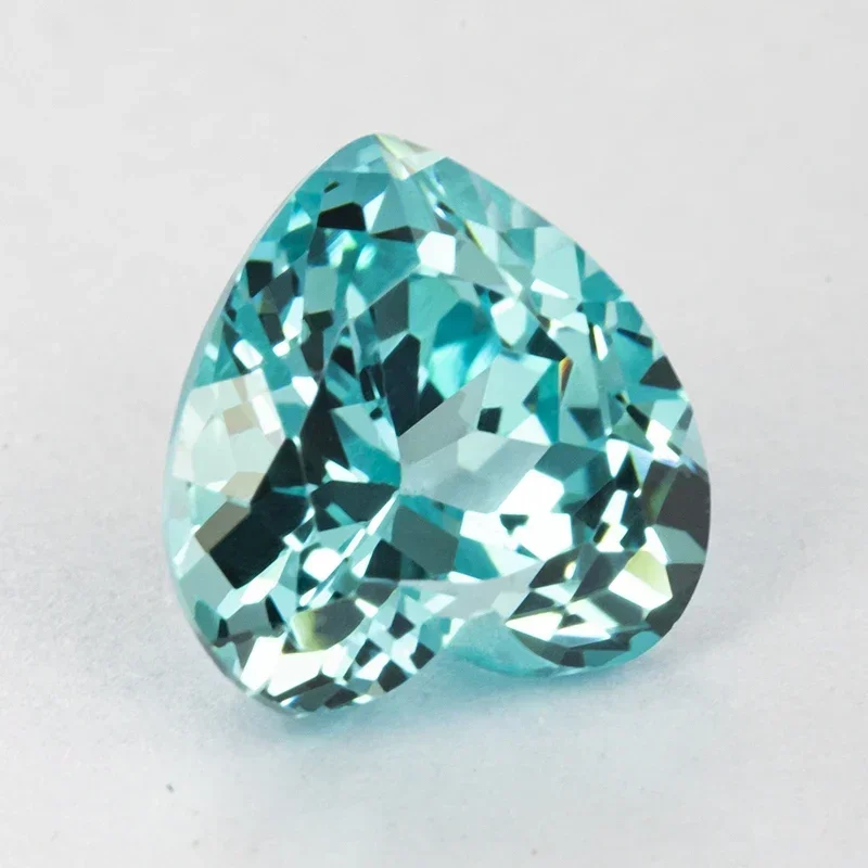Lab Grown Paraiba VVS1 Heart Shape Stone For Charms Diy Jewelry Making Pendant Earrings Materials Selectable  Certifi