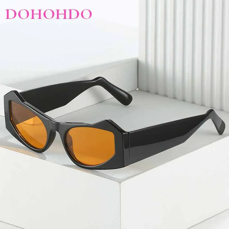 

DOHOHDO Personalized Bullhead Sunglasses Men Women Fashion New Ins Popular Cat Ear Frame Shades Eyewear Trendy Brand Sun Glasses