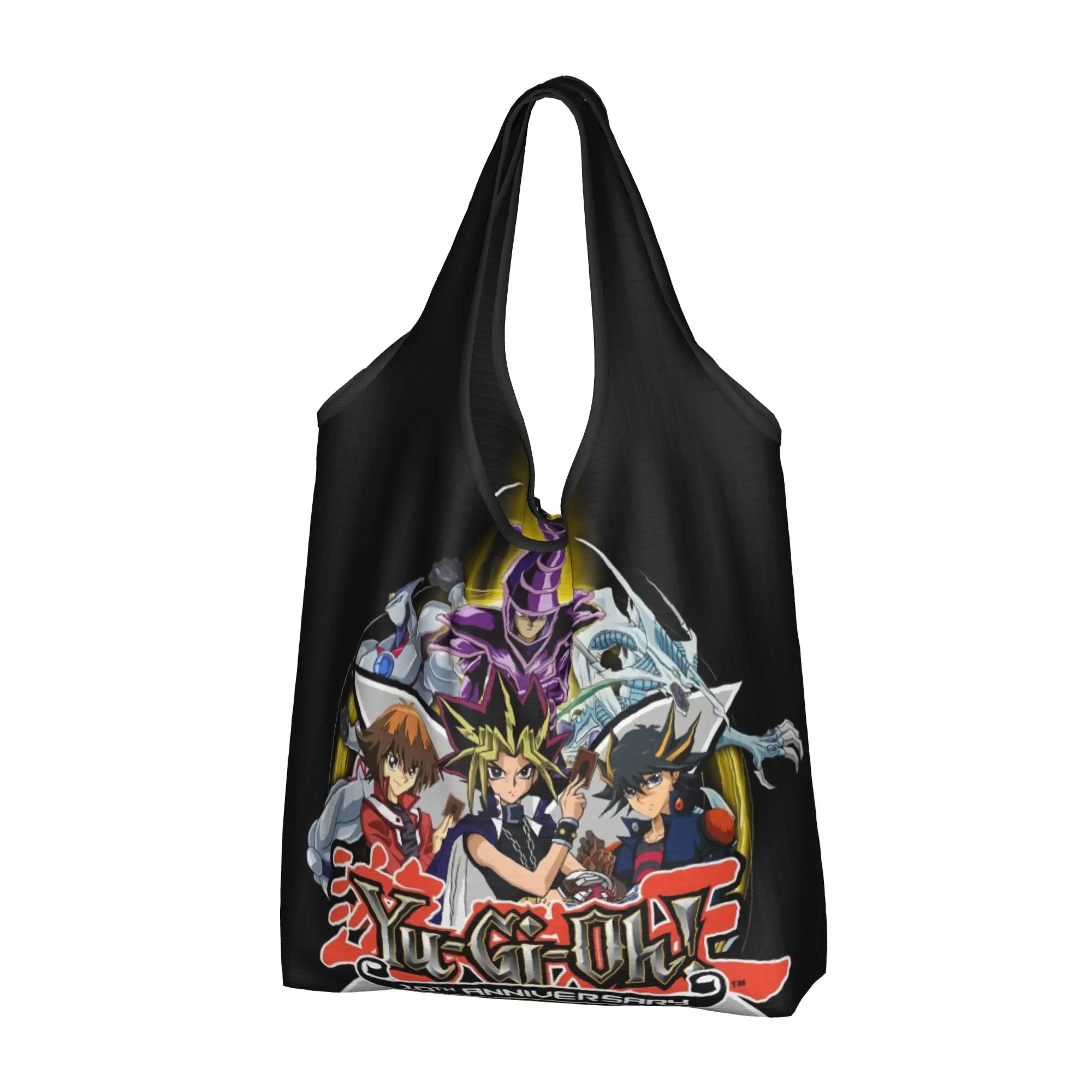 Yu Gi Oh Japane Anime Comic  Groceries Shopping Bag Fashion Shopper Shoulder Tote Bags Big Capacity Cartoon Game  Handbag