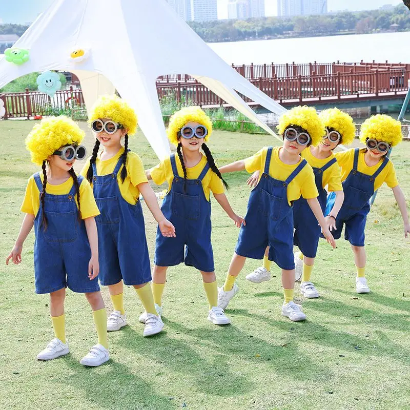 Full Family Cosplay Anime School Boy/Girl Dress Jumpsuits Kids Adult Masquerade Party Despicable Me Costumes Halloween Clothes