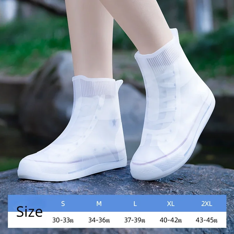 Rain Shoe Cover Reusable Silicone Tall Tube Intensification Anti-slip Outdoor Rain Boot Cover Cubre Calzado Impermeable