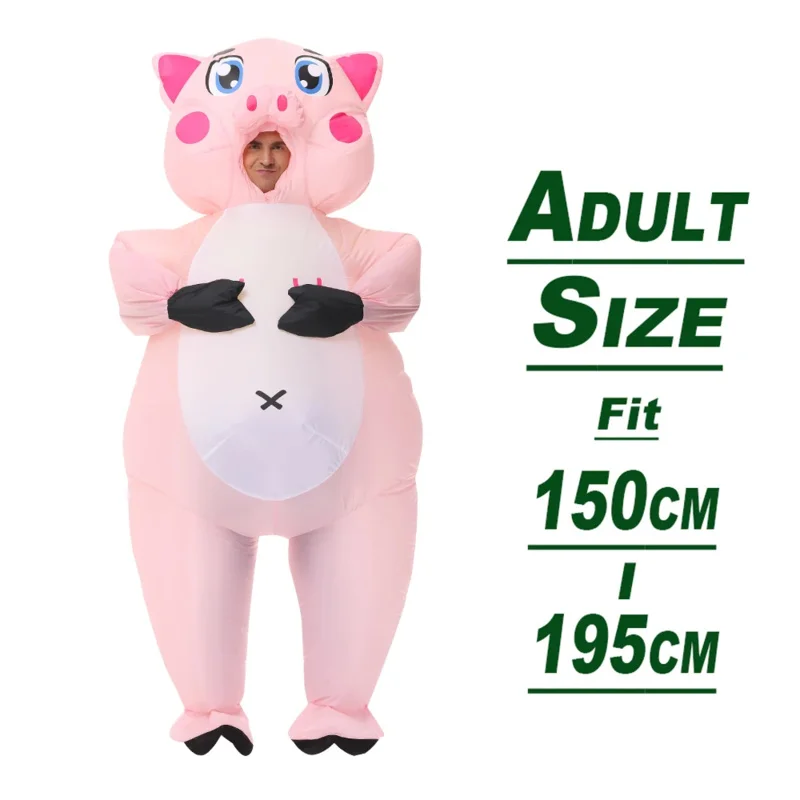 Adult mascot pink pig inflatable costumes Halloween cosplay costumes for Man Animal Party rode play dissfz pa9283