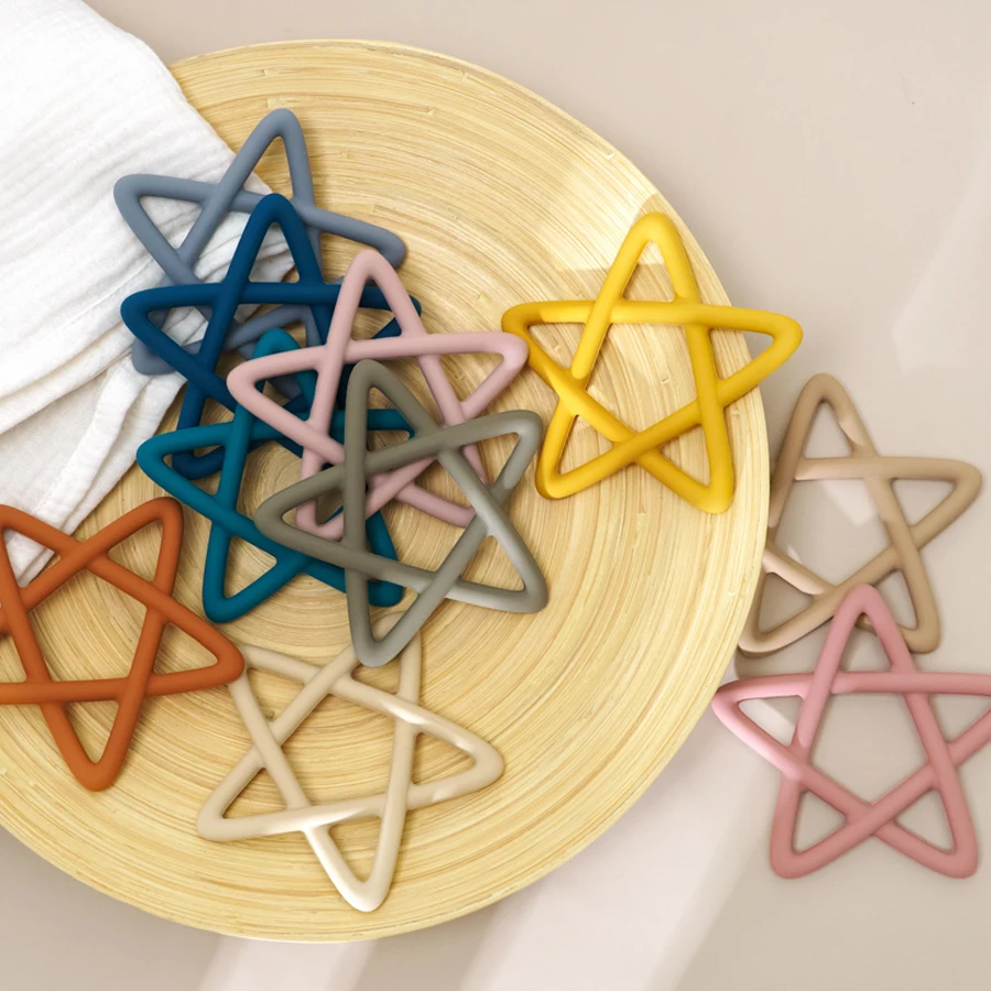 1PC Silicone Baby Teether Cartoon Star Shape Teethers Baby Care Equipment Soft Children Accessories Training Baby Items