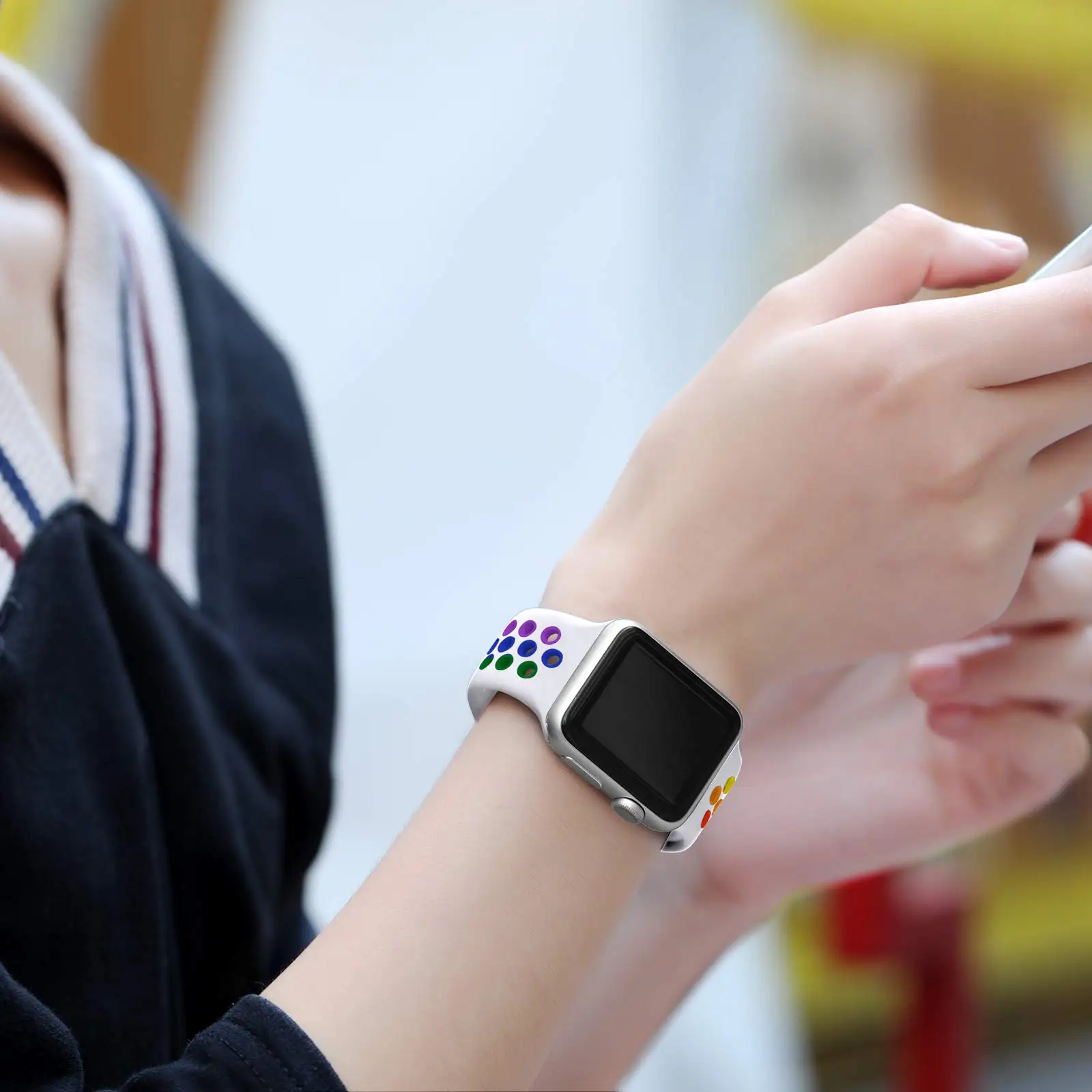 Cinturino traspirante in Silicone per Apple Watch 7 8 45mm 41mm 40 44 38 42mm per cinturino sportivo nike iWatch serie SE 6 bracciale Ultra 49mm