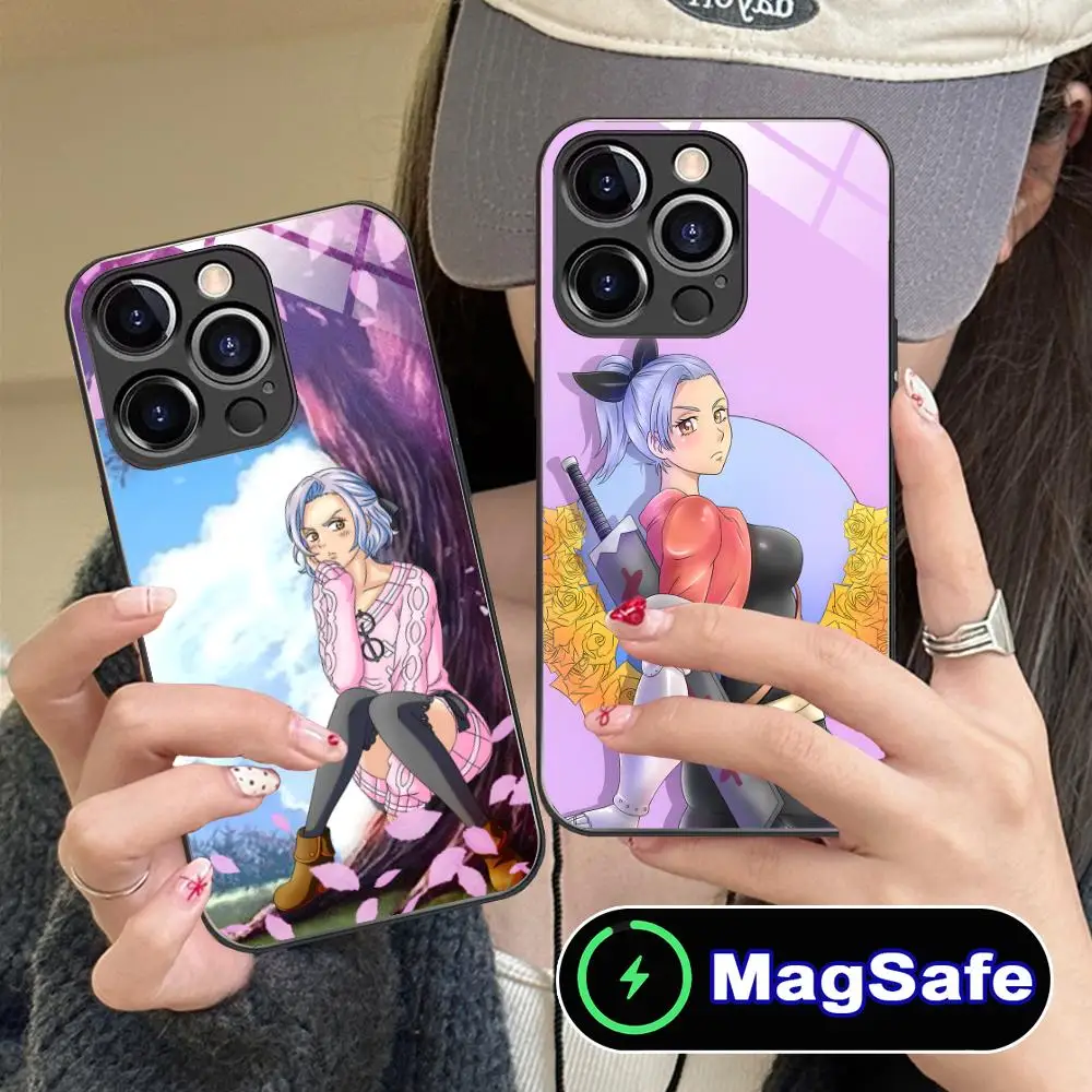 

Чехол для телефона «Семь смертных грехов» Jericho для iPhone 16, 15, 14, 13, 12, 11 Pro Max Plus Mini MagSafe, стеклянный цветной принт, красивый чехол